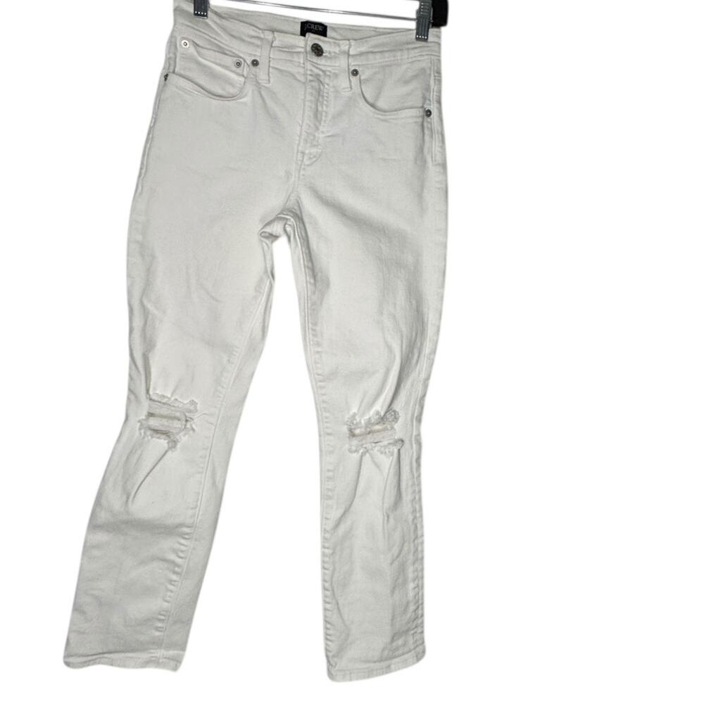 J.Crew Slim Boyfriend Jeans Size 25 White Distressed Denim